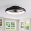 Ventilateur de plafond encastré à intensité variable 20 po avec lumières DEL Dianeshia