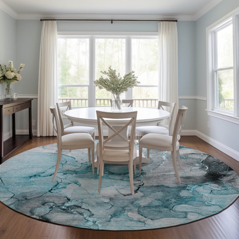 Abstract Indoor / Outdoor Rug, Round 8'