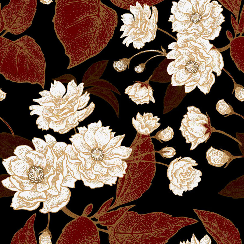 Peel & Stick Floral Wall Mural, 100" W x 8.33" L
