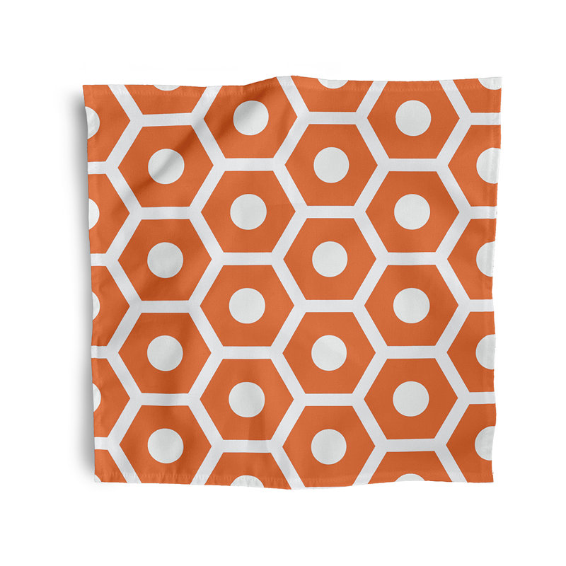 Alyrica Polyester Geometric Square Napkin, 18" W x 18" L, Orange