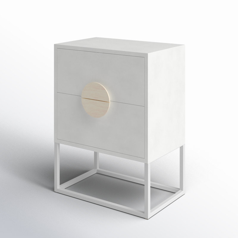 Lennasa 2 drawers Nightstand