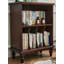 Vintage Dark Wood Open Bookcase with Divided Shelves