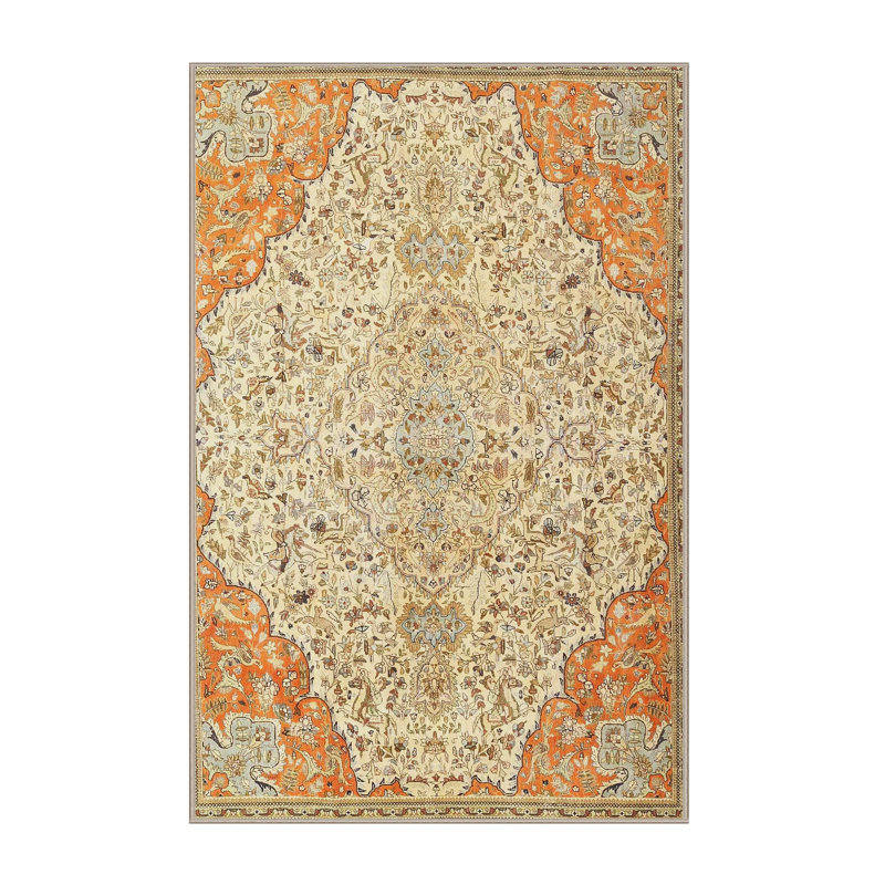 Tapis oriental beige / orange, Rectangle 2 pi x 4 pi