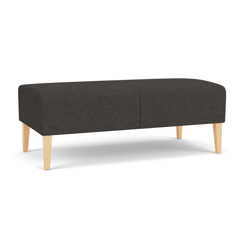 Luxe Lounge Reception 2 Seat Bench, Natural Wood, Archetype Smoke