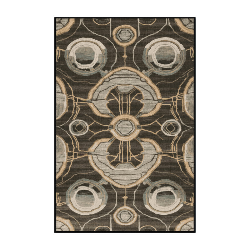 Tapis brun lavable à la machine, Rectangle 7 pi x 9 pi
