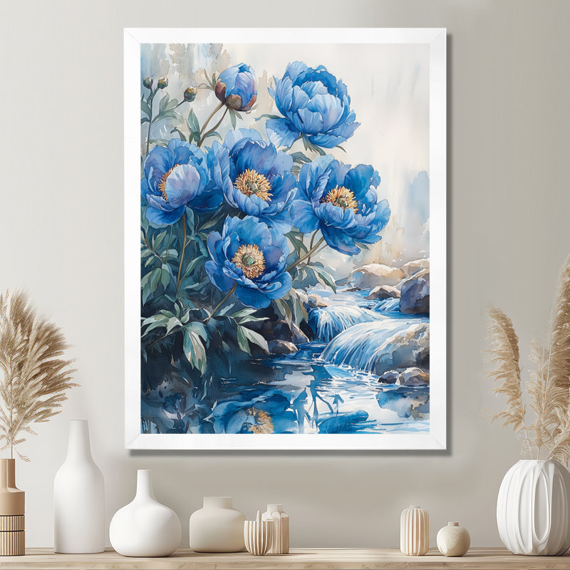 Ingles - Salon d'art mural floral, H 44 po x l 34 po, Reproduction encadrée d'une seule photo, Blanc