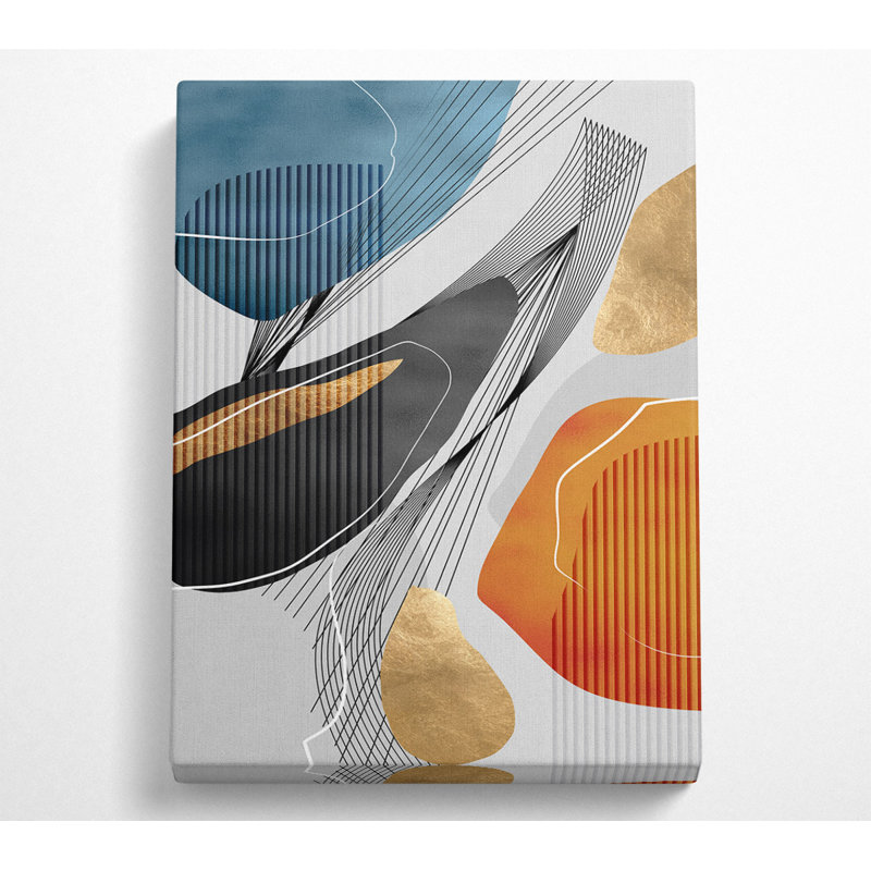 8cm Line Metro Lane Blue And Orange Lines - No Frame Art Prints on Canvas ...