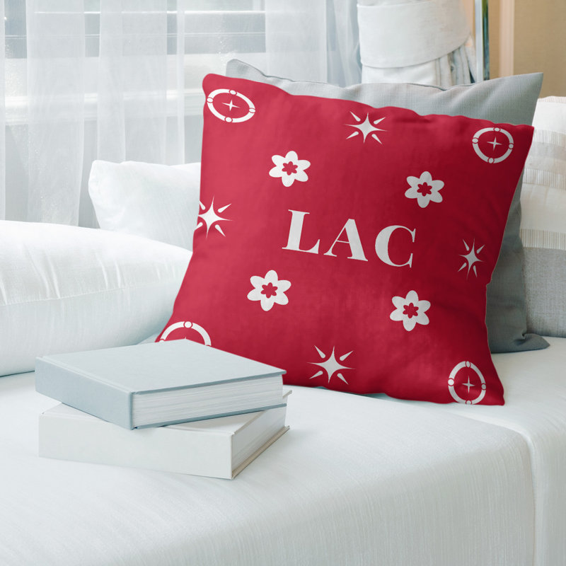 Coussin en coton Los Angeles, Los Angeles Blanc Rouge Blanc, 14 pouces x 14 pouces
