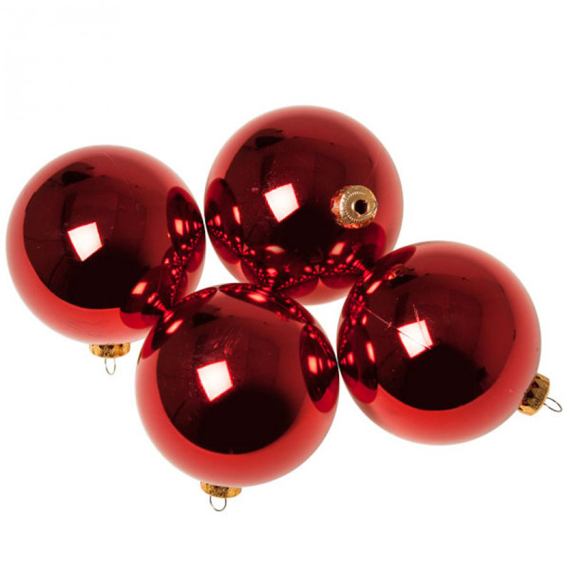 10cm Bauble, Red Shiny