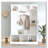 Modern All-in-One Hall Tree with Adjustable Shelves, Classic Arched Farmhouse Storage Bench with Dual Side Cabinets-761150515