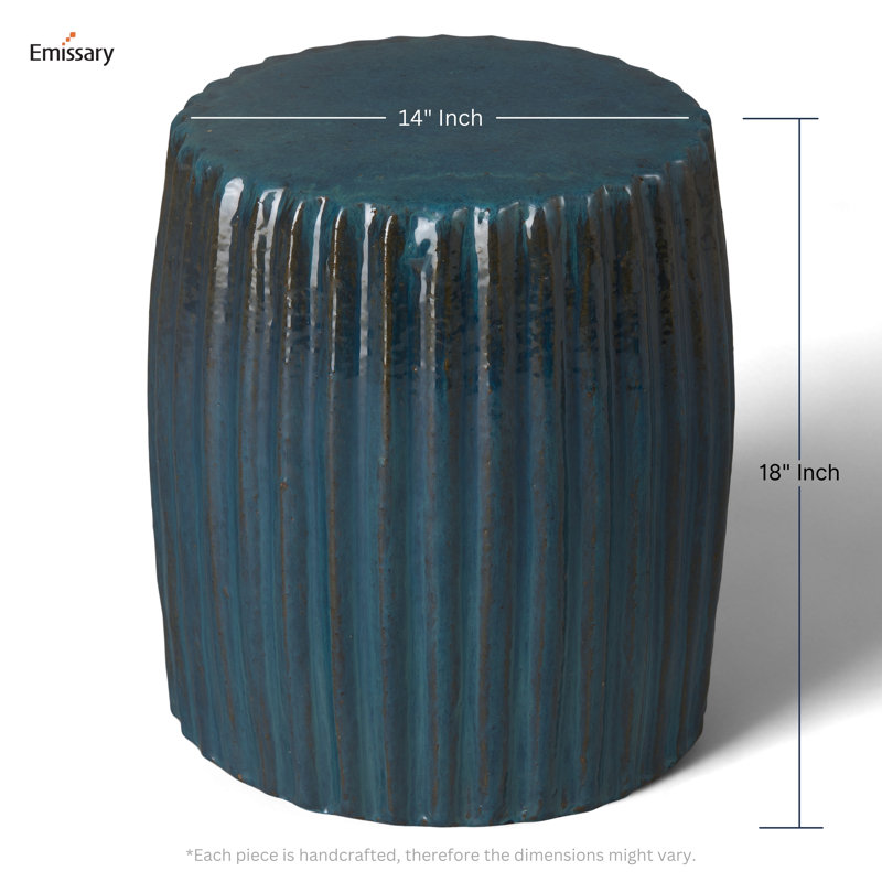 Vitaly Garden Stool, Turquoise