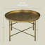 Table basse ronde de 24 po avec plateau martelé Nicholas, table centrale en métal rétro pour le salon, la chambre à coucher et la table d'appoint-227812270
