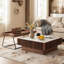 40. Table basse moderne en placage de noyer de 16 pouces