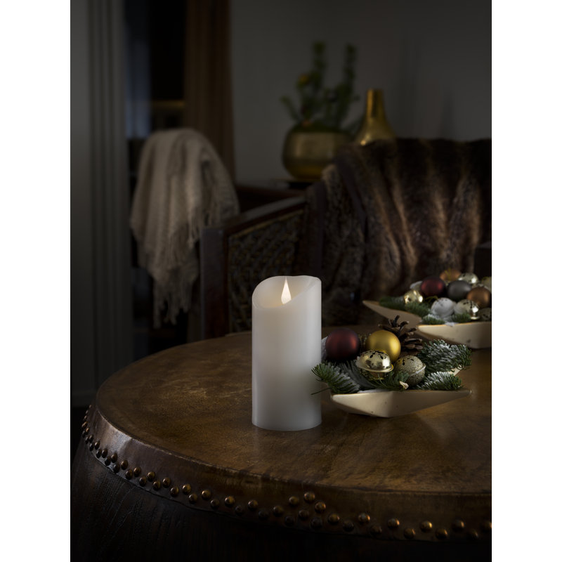 3D Flame Real Wax Battery Candle, 15.5cm H x 7.5cm W x 7.5cm D