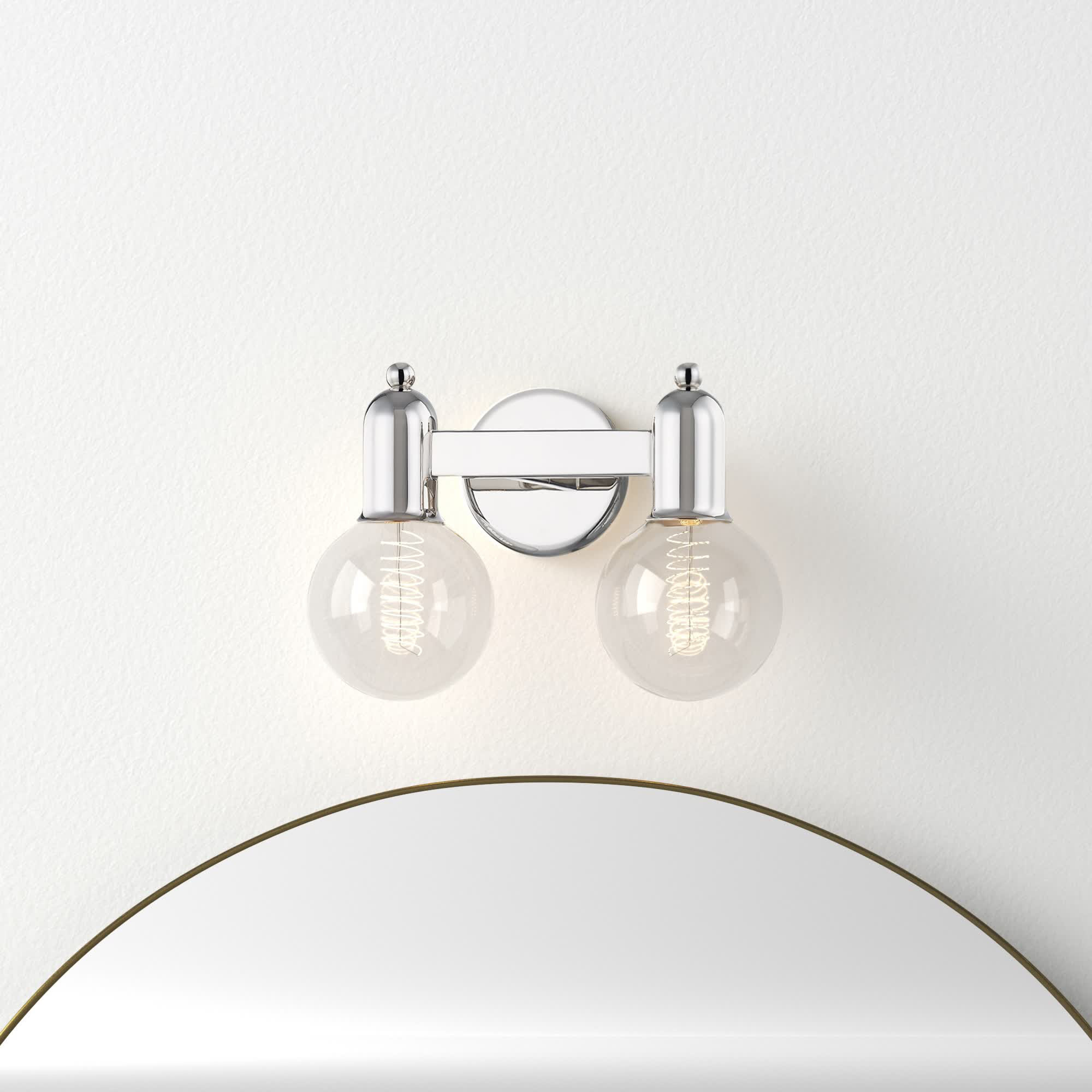 Saimi 2 Light Dimmable Vanity Light, Polished Nickel
