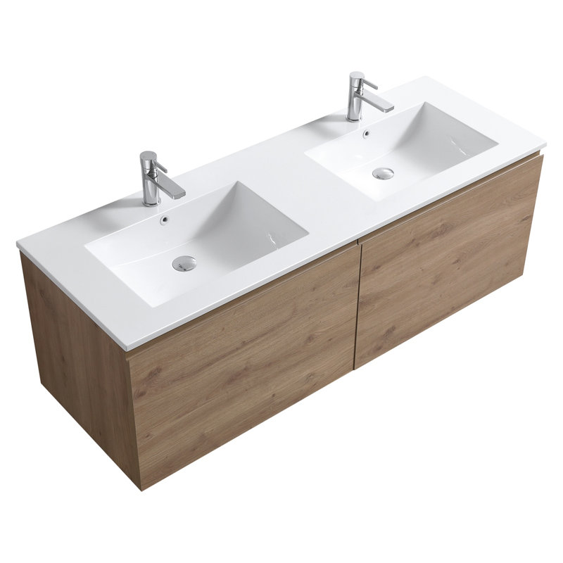 Ensemble de meuble-lavabo double mural 60 po Davinee
