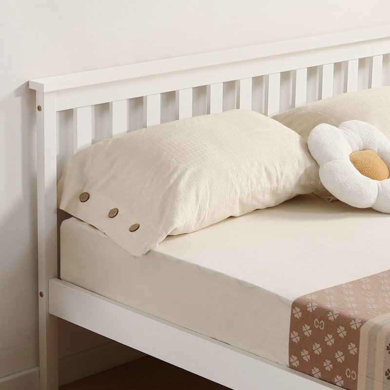 Shane Solid Wood Bed, White, Kingsize (5')