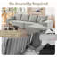 Canapé modulaire de 135 po avec méridienne en forme de L, méridienne modulaire moderne et confortable, canapé-lit rembourré en velours côtelé avec assise profonde pour le salon, sans assemblage requis, blanc-628485030