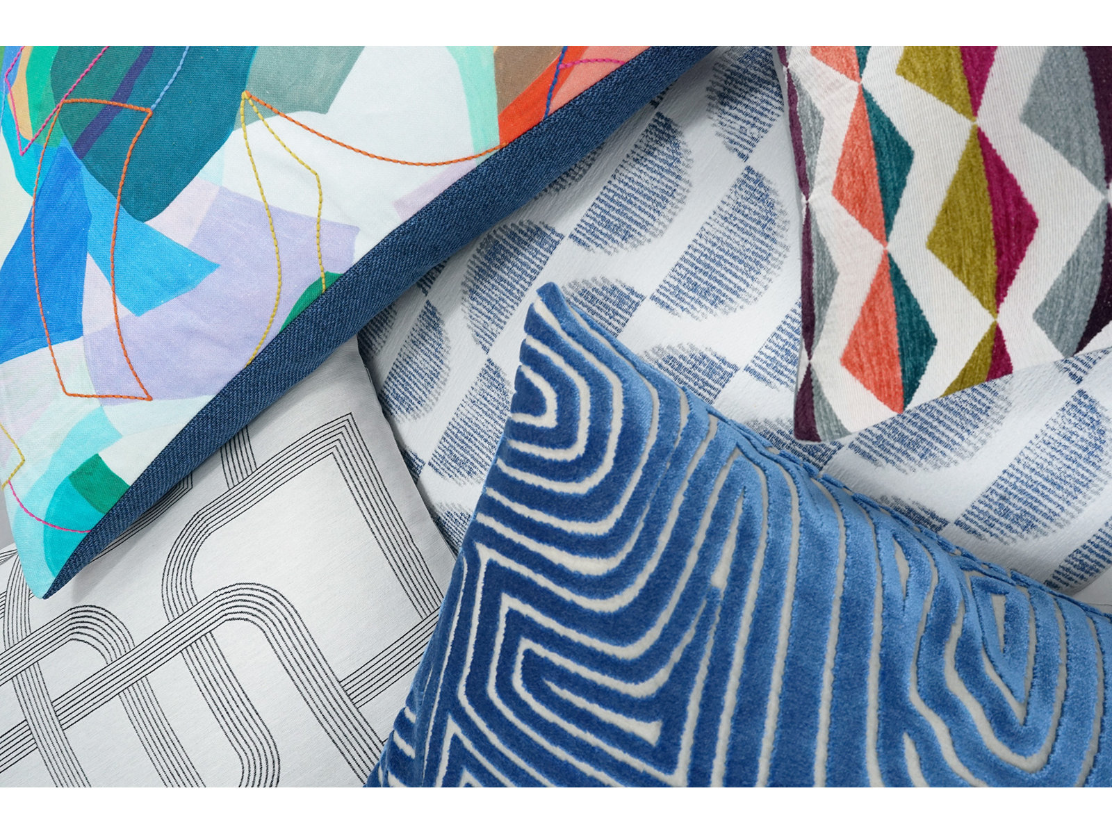 Vertigo Throw Pillow, Blue, Square 22"