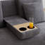 Canapé-lit gris convertible - 3-4 places, rangement, table rabattable avec porte-gobelets