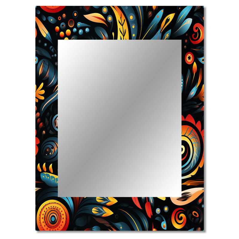 Hedia - Abstract Decorative Mirror On Metal, 40 po x 30 po