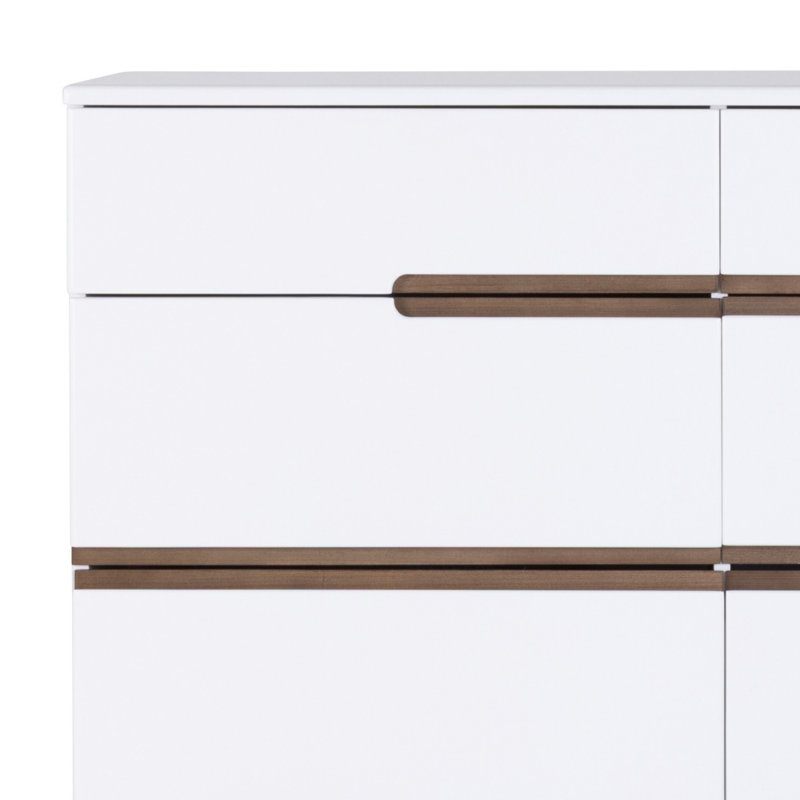Bliss 6-Drawer Nursery Dresser, White/Walnut