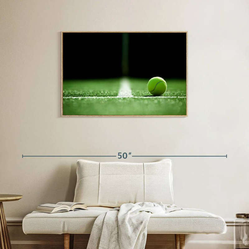 Ligne de tennis, Cadre flottant en bois naturel, 37 po x 25 po