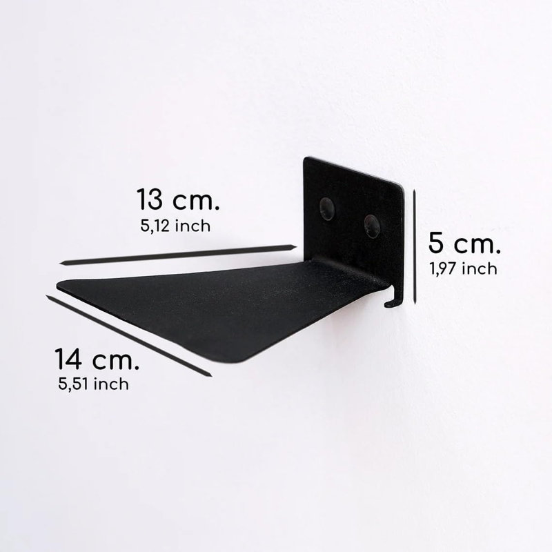 Invisible Floating Metal Hidden Bookshelves Wall Mounted Storage Set of 2