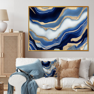 «Vibrant Blue and Gold Flow III», impression sur toile