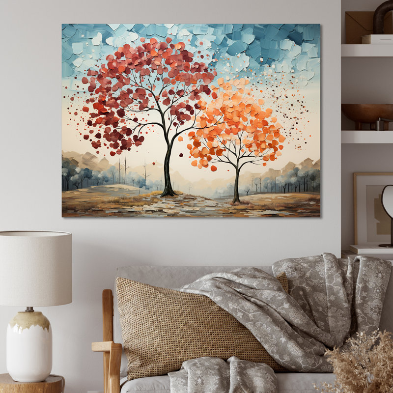 «Mute Tone Maple Trees Collage II», reproduction sur toile, H 24 po x l 32 po x P 1 po, Toile tendue