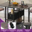  Folding Dining Table, Mobile Drop Leaf Table With 6 Wheels & Storage Drawers For Small Spaces, Kitchen, Dining Room-1405889455-1405889452