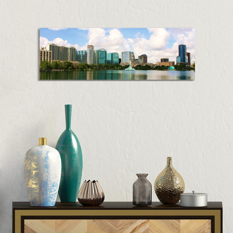 Orlando Skyline Cityscape - Wrapped Canvas Panoramic Print, 30.48 cm H x 91.44 cm W x 1.91 cm D