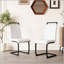 Chaises de salle à manger modernes en similicuir à haut dossier avec pieds en métal chromé en forme de C pour le confort et le style dans n'importe quelle pièce-48280408-48280411