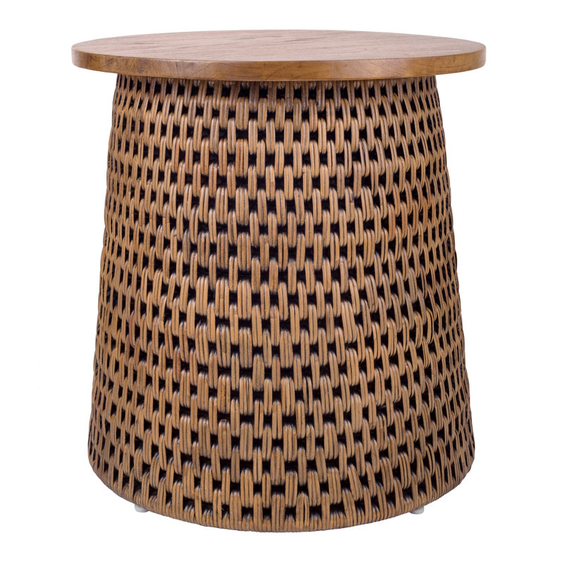 Apputhurai Solid Wood Top End Table, Brown