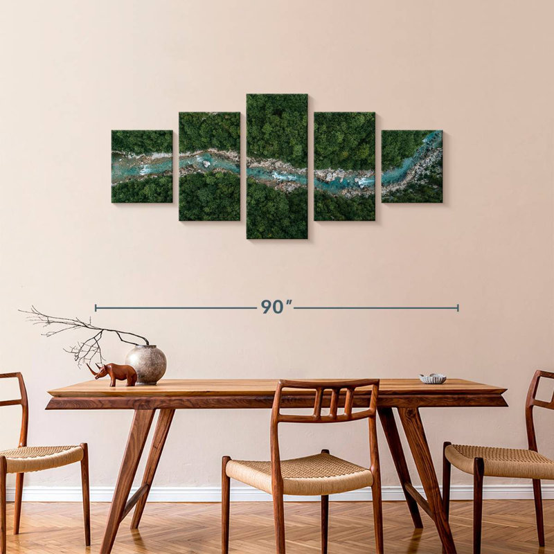 Flowing Forest River, 36" H x 80" W