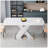 Modern Square Dining Table, Stretchable, White Table Top+MDF X-Shape Table Leg with Metal Base-1052611495