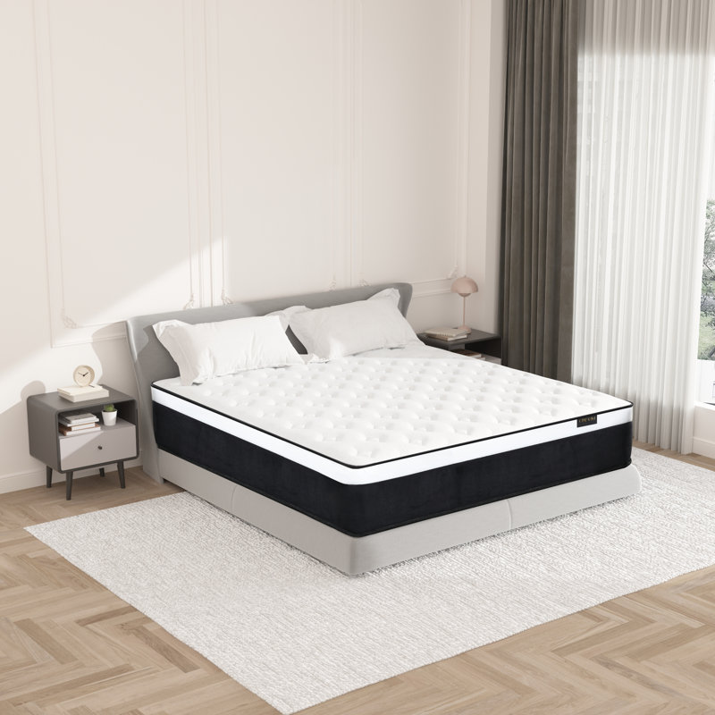 Medium Hybrid Mattress Pocket Spring with CertiPUR-US Certified Foam, Queen, Height Profile (10")