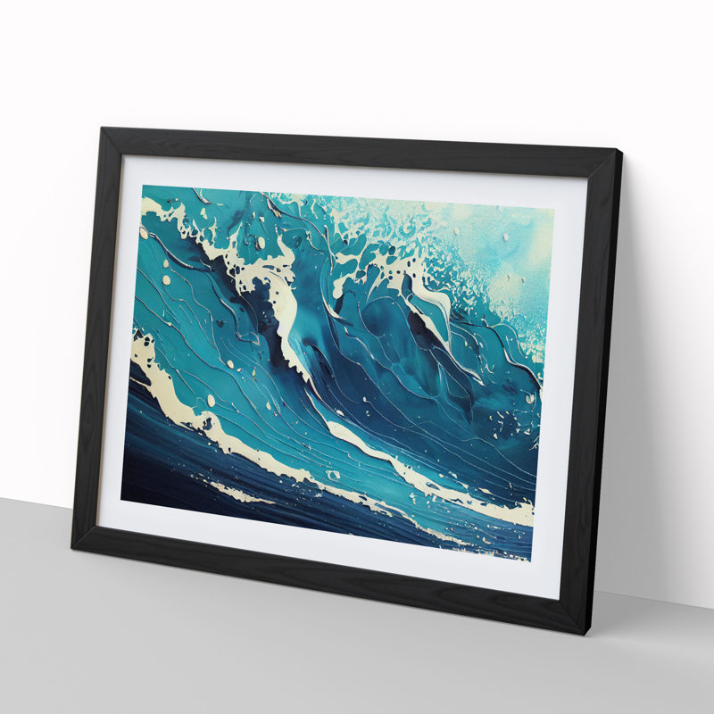 Splashed Ocean Wave Vol.1, 46cm H x 64cm W x 2cm D, Black