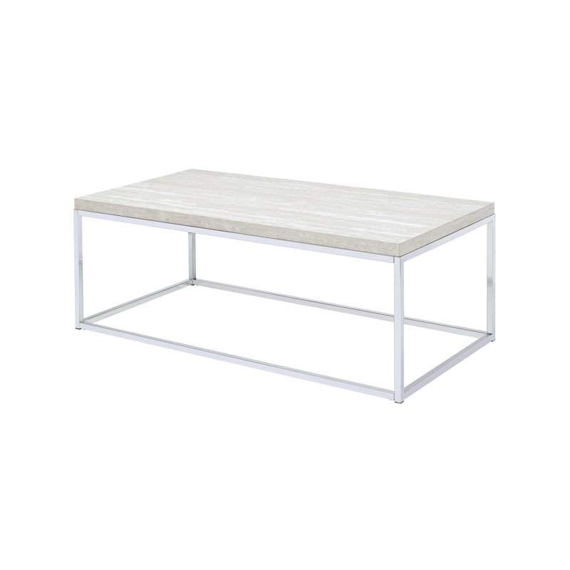 Table basse Benjaminerm en chêne clair et chromeprna