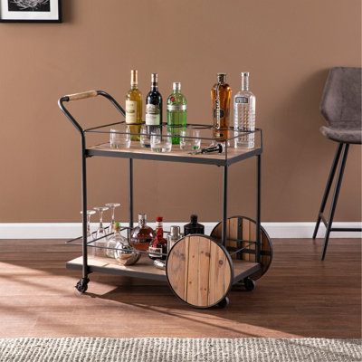Pemton Reclaimed Wood Bar Cart