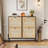 Narrow Rattan Shoe Cabinet With 4 Flip-Down Doors - Space-Saving Entryway Storage Organizer | Gift Idea-2139449847