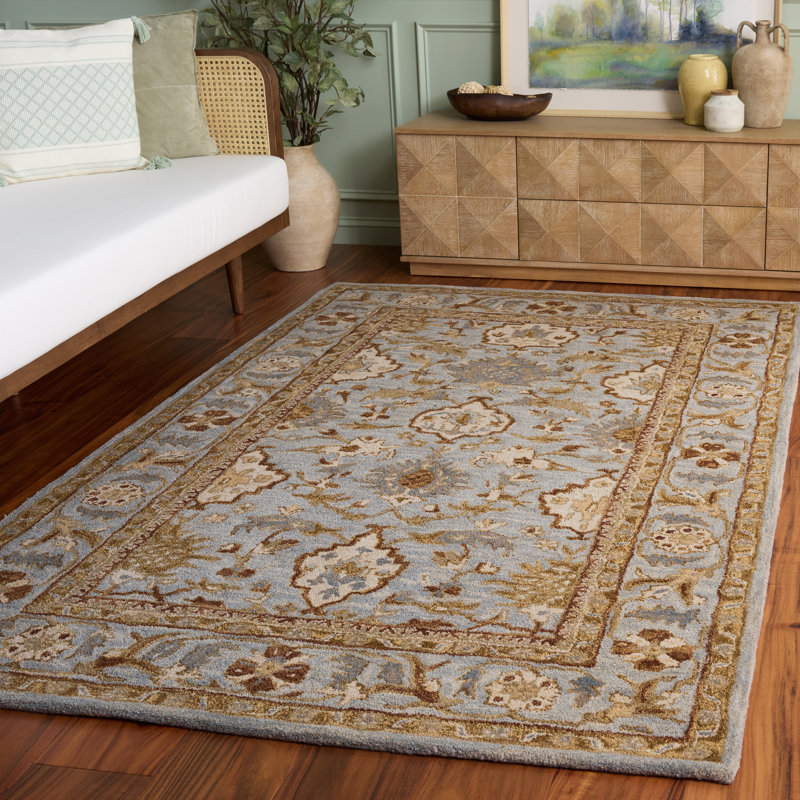 Tapis oriental en laine touffeté à la main Sarasota, Rond 6 pi