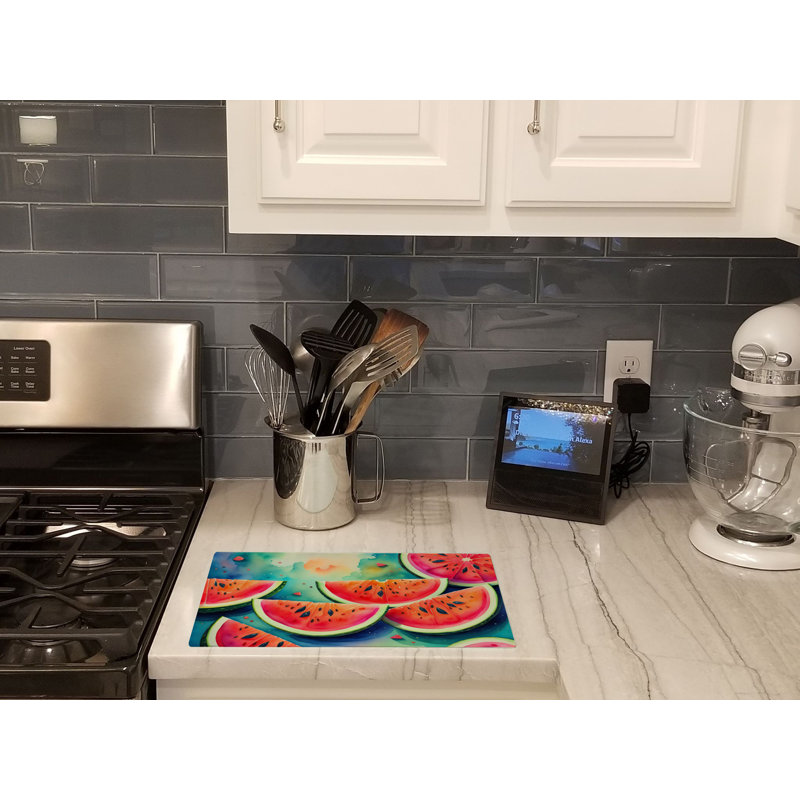 Colourful Watermelons Glass Cutting Board Large