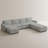 Wide U Shaped Sofa Storage Couch With Ottoman Chaise, Sectional Modular Sofa Livingroom Apartment Couch-1053856795