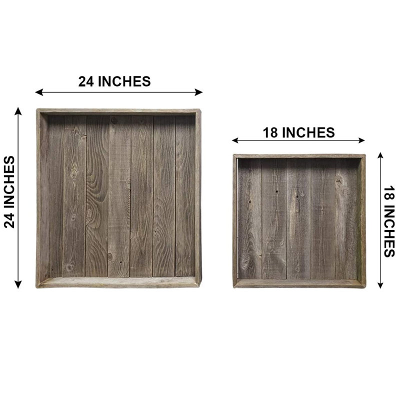 Cavendish Solid Wood Tray, 2.5" H 24" W x 24" L