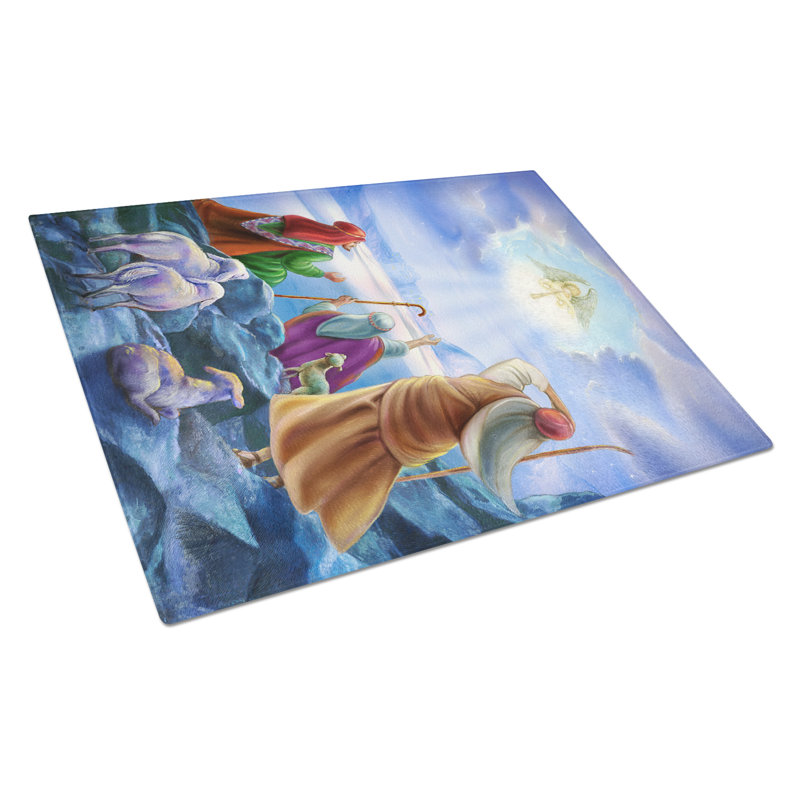 Caroline's Treasures The Shepherds and Angels Appeared Glass Cutting Board