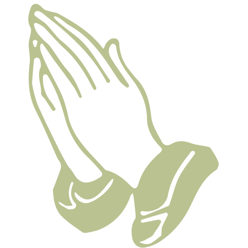 Décalcomanie murale prayer mains, H 24 po x l 19 po x P 0,01 po, Céladon