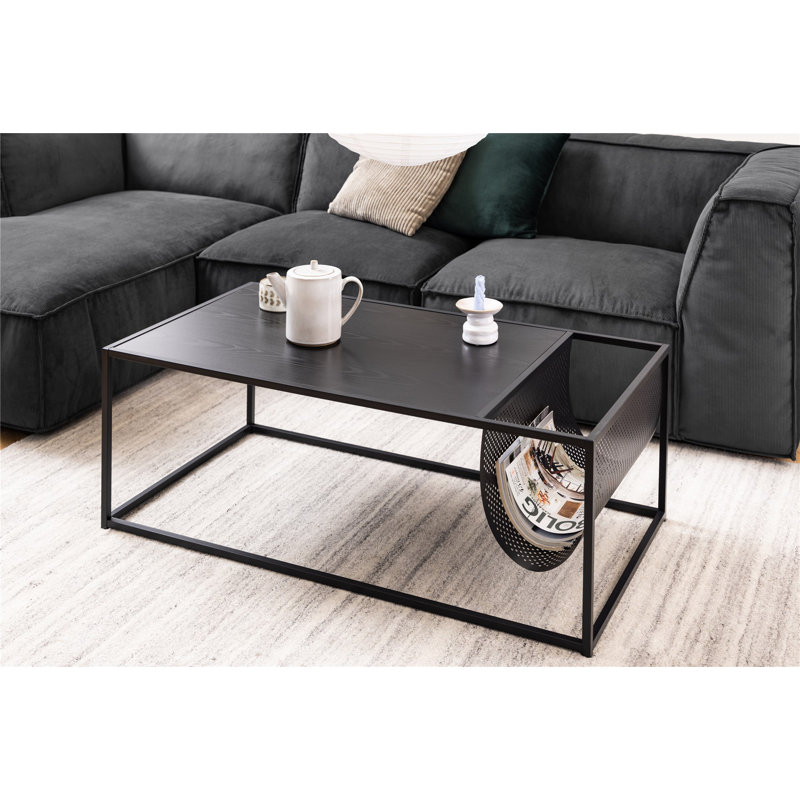 Joliet Frame Coffee Table with Storage, Black