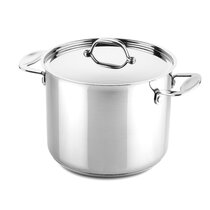 3L/3.17qt Non-stick Pot Stainless Steel Stock Pot with Lid + Steaming Rack