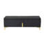 Elegant Upholstered Storage Ottoman,Storage Bench with Metal Legs for Bedroom,Living Room,Fully Assembled Except Legs,Black